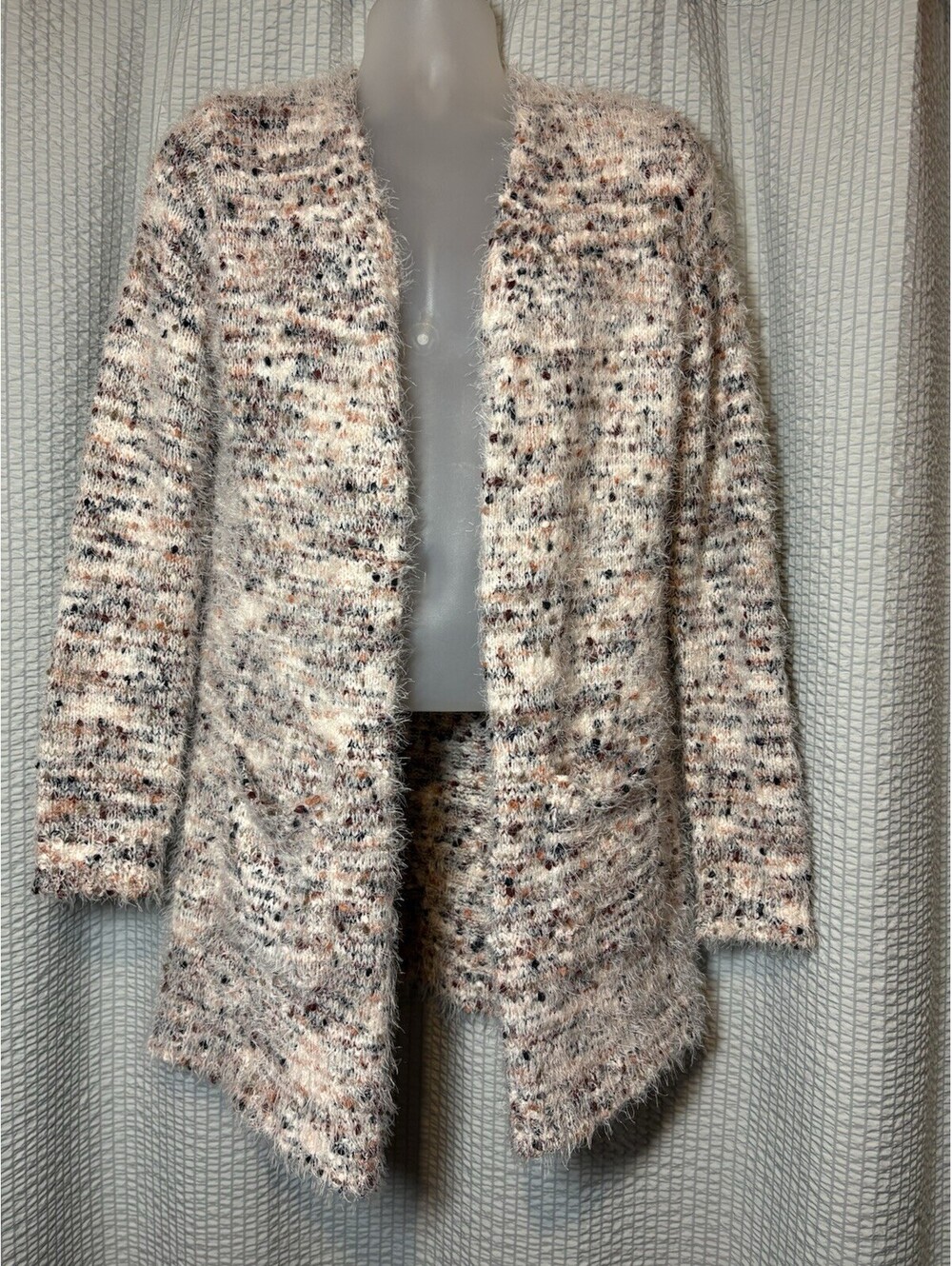 Bobeau Cozy Eyelash Open Front Cardigan Drape Super Soft Sweater XL
